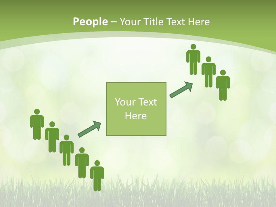 A Green Background With Grass And Bokets PowerPoint Template