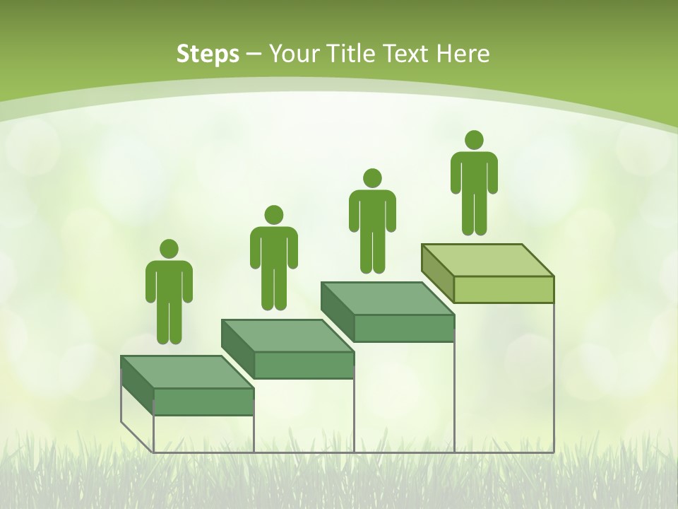 A Green Background With Grass And Bokets PowerPoint Template