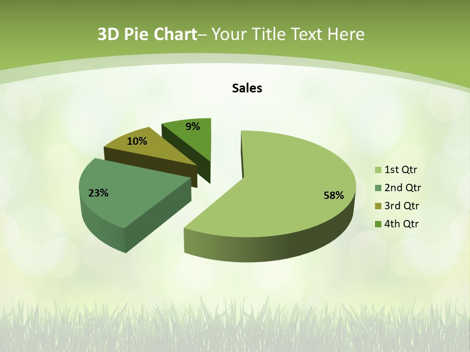 A Green Background With Grass And Bokets PowerPoint Template