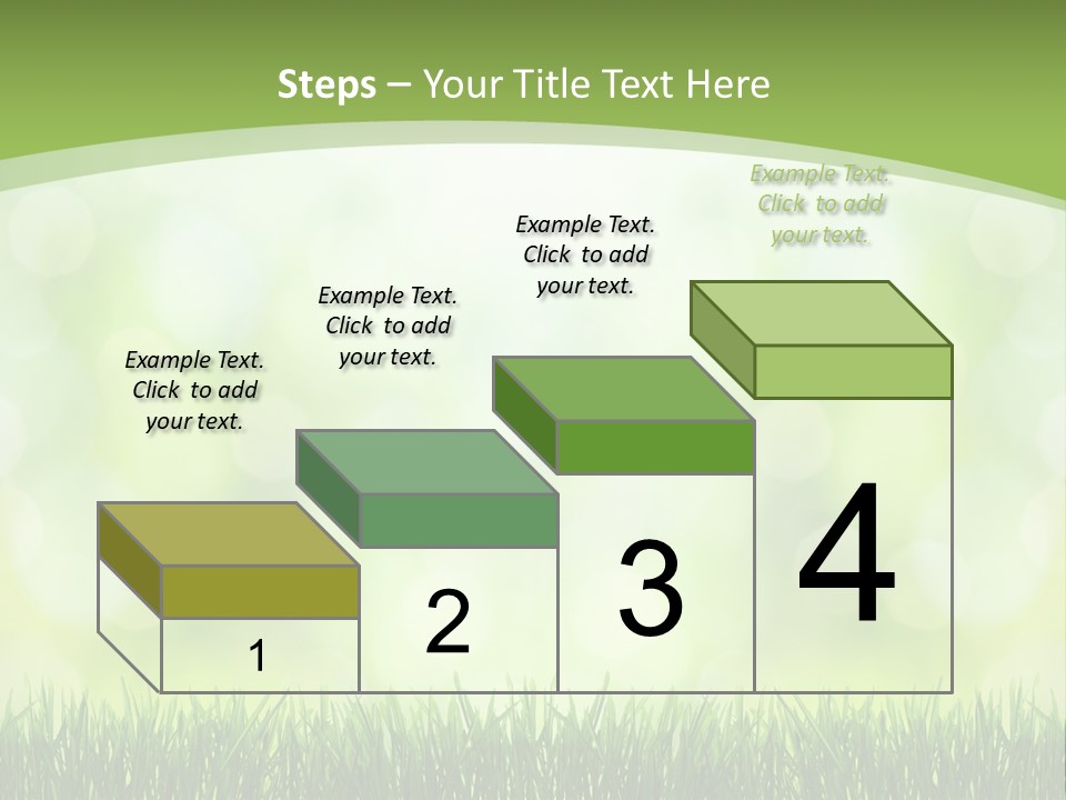 A Green Background With Grass And Bokets PowerPoint Template