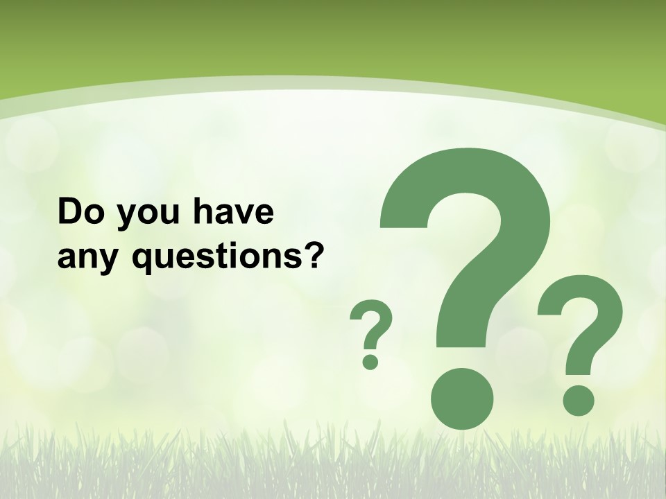 A Green Background With Grass And Bokets PowerPoint Template