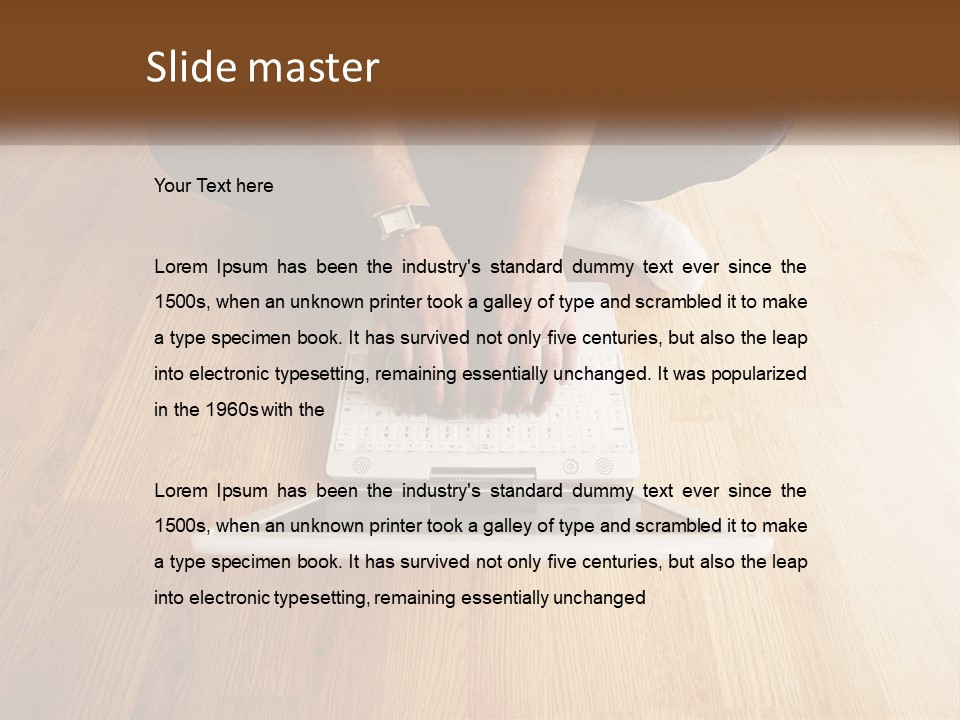 A Person Sitting On The Floor Using A Laptop PowerPoint Template