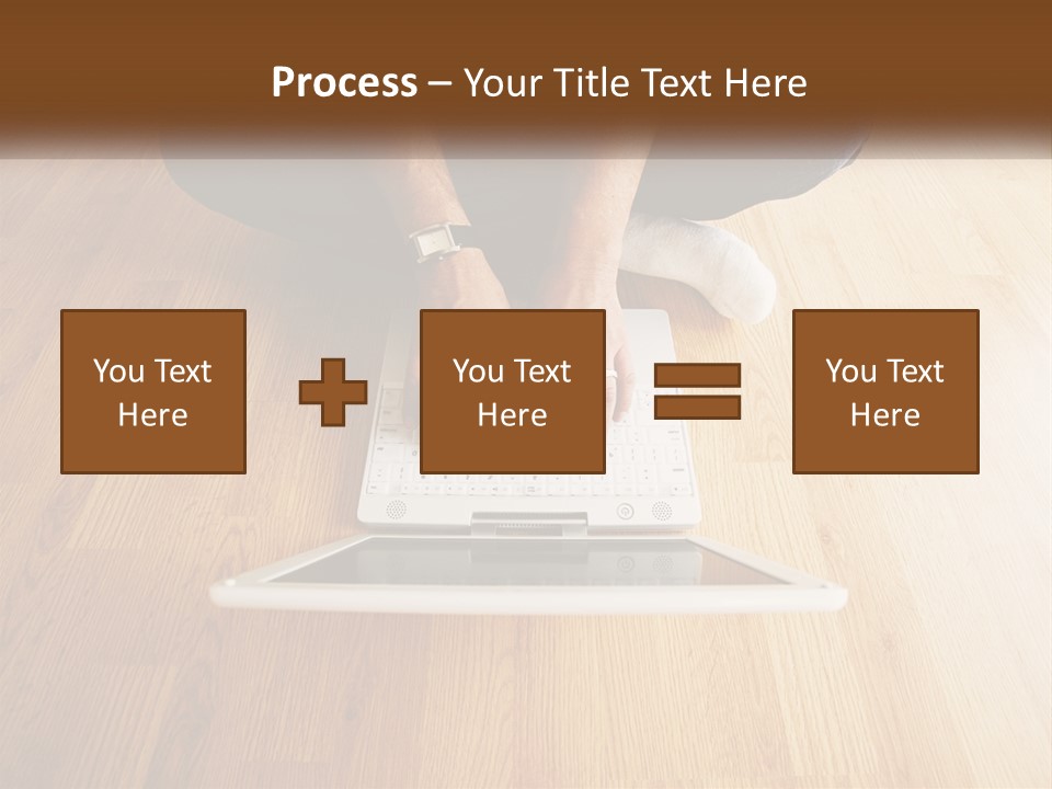 A Person Sitting On The Floor Using A Laptop PowerPoint Template