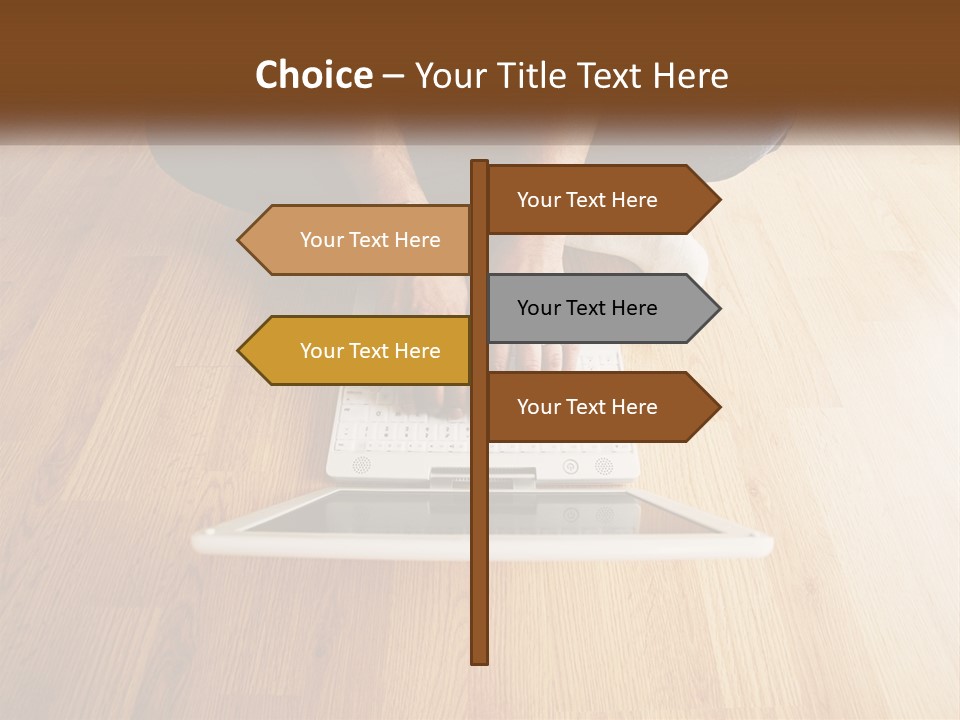 A Person Sitting On The Floor Using A Laptop PowerPoint Template