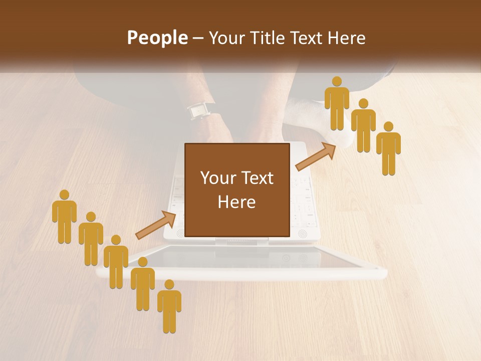 A Person Sitting On The Floor Using A Laptop PowerPoint Template