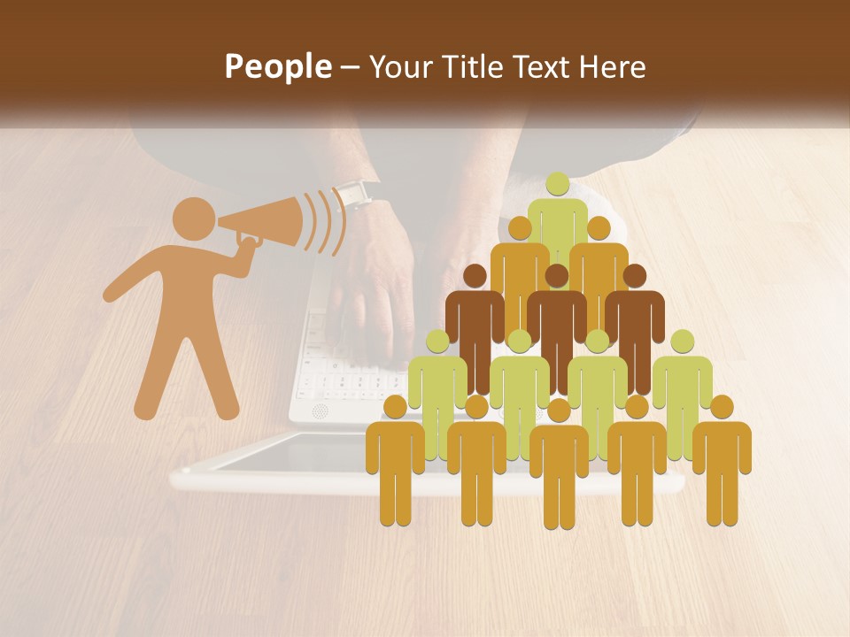 A Person Sitting On The Floor Using A Laptop PowerPoint Template