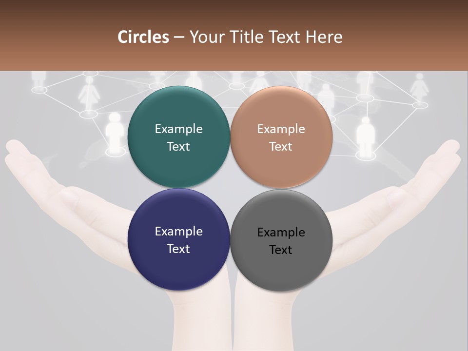 A Person Holding Out Their Hands With A Network Of People On It PowerPoint Template