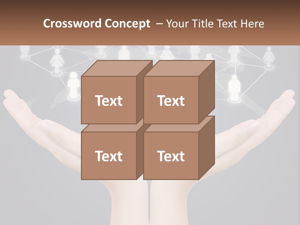 A Person Holding Out Their Hands With A Network Of People On It PowerPoint Template