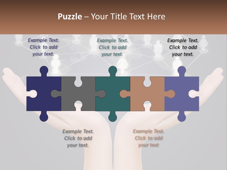 A Person Holding Out Their Hands With A Network Of People On It PowerPoint Template