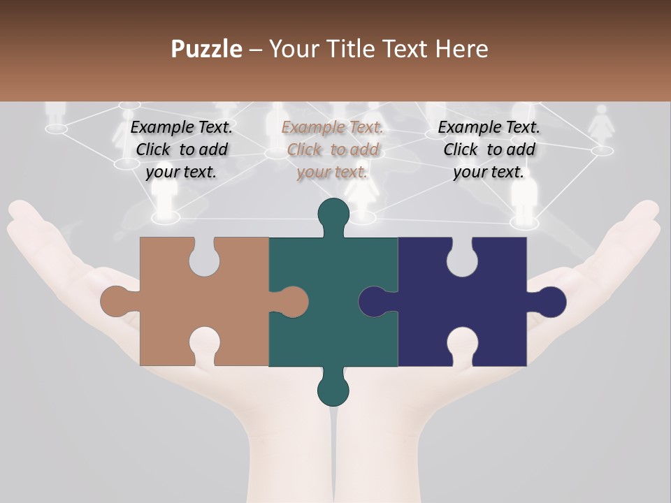 A Person Holding Out Their Hands With A Network Of People On It PowerPoint Template