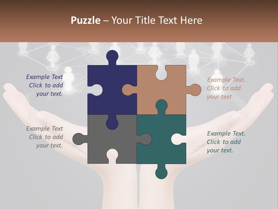 A Person Holding Out Their Hands With A Network Of People On It PowerPoint Template