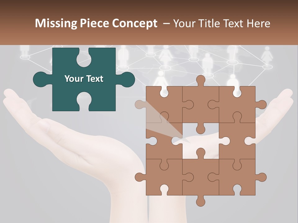 A Person Holding Out Their Hands With A Network Of People On It PowerPoint Template