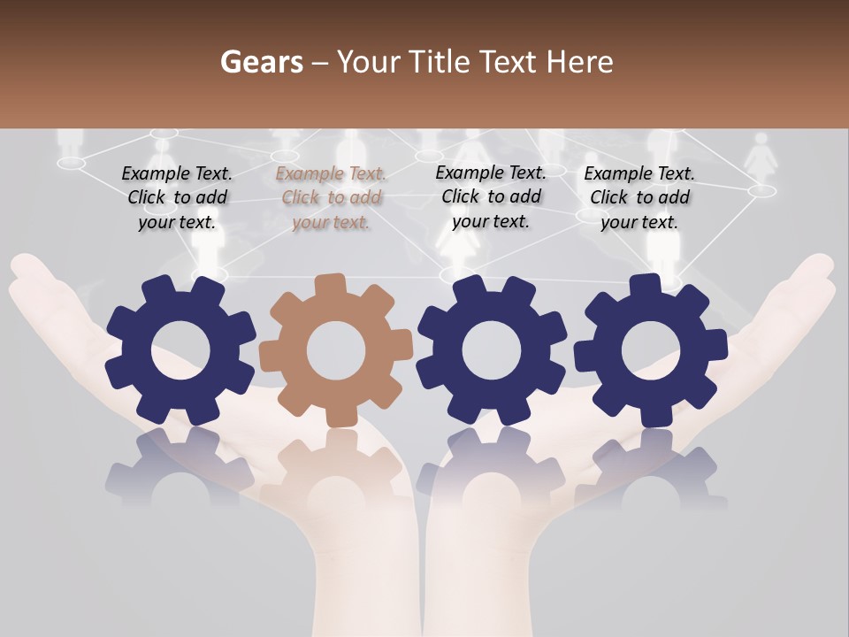 A Person Holding Out Their Hands With A Network Of People On It PowerPoint Template