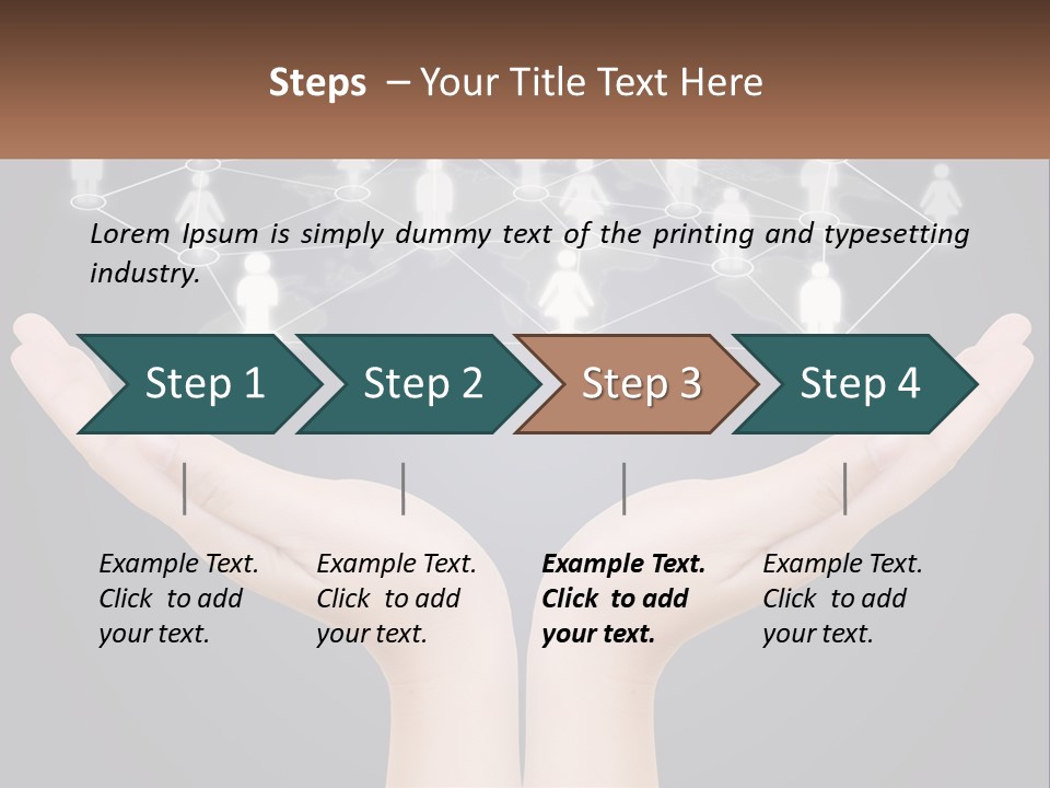 A Person Holding Out Their Hands With A Network Of People On It PowerPoint Template