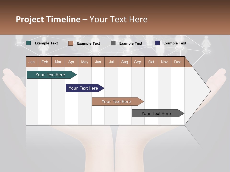 A Person Holding Out Their Hands With A Network Of People On It PowerPoint Template