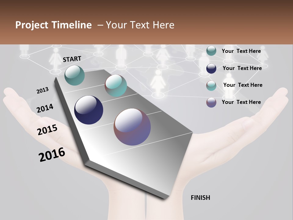 A Person Holding Out Their Hands With A Network Of People On It PowerPoint Template