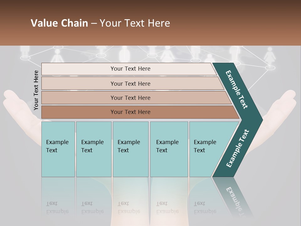 A Person Holding Out Their Hands With A Network Of People On It PowerPoint Template