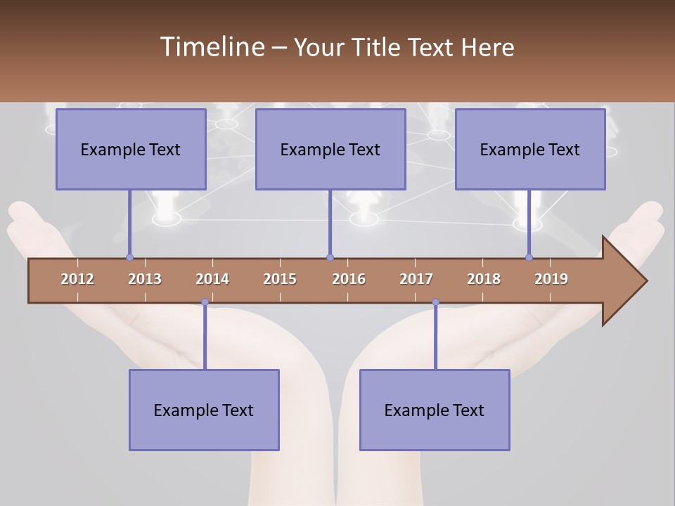 A Person Holding Out Their Hands With A Network Of People On It PowerPoint Template