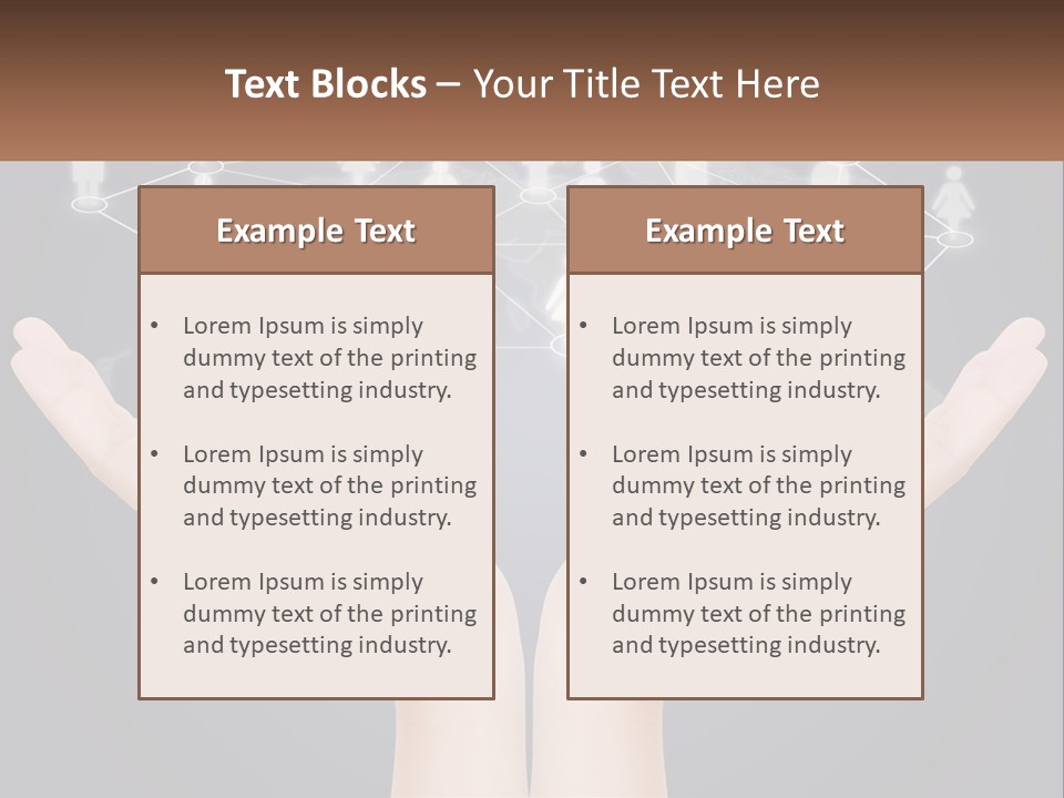 A Person Holding Out Their Hands With A Network Of People On It PowerPoint Template