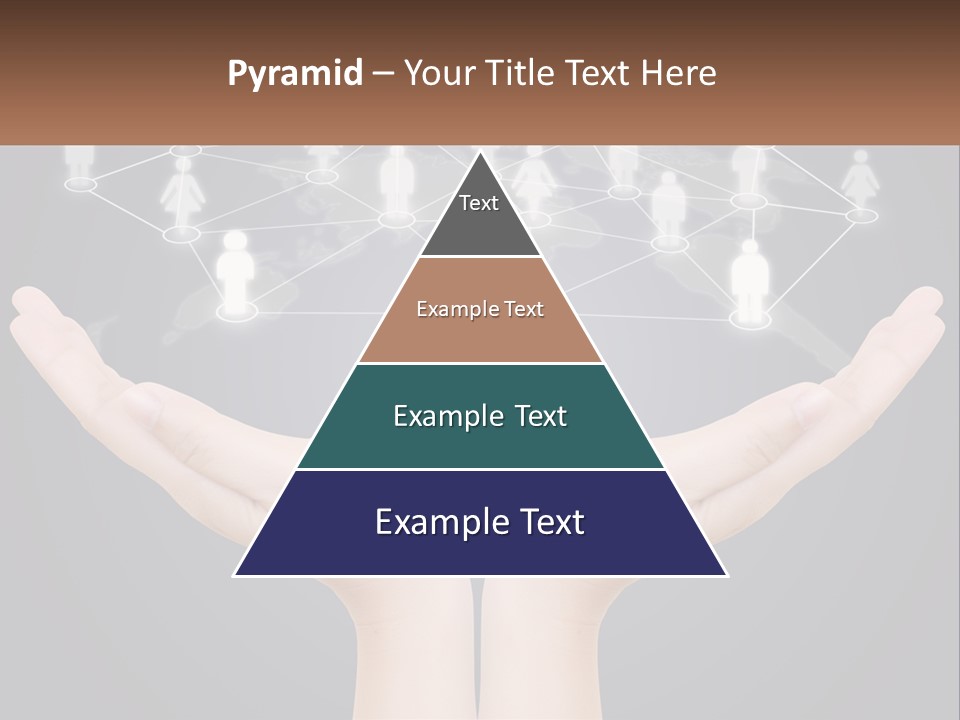 A Person Holding Out Their Hands With A Network Of People On It PowerPoint Template