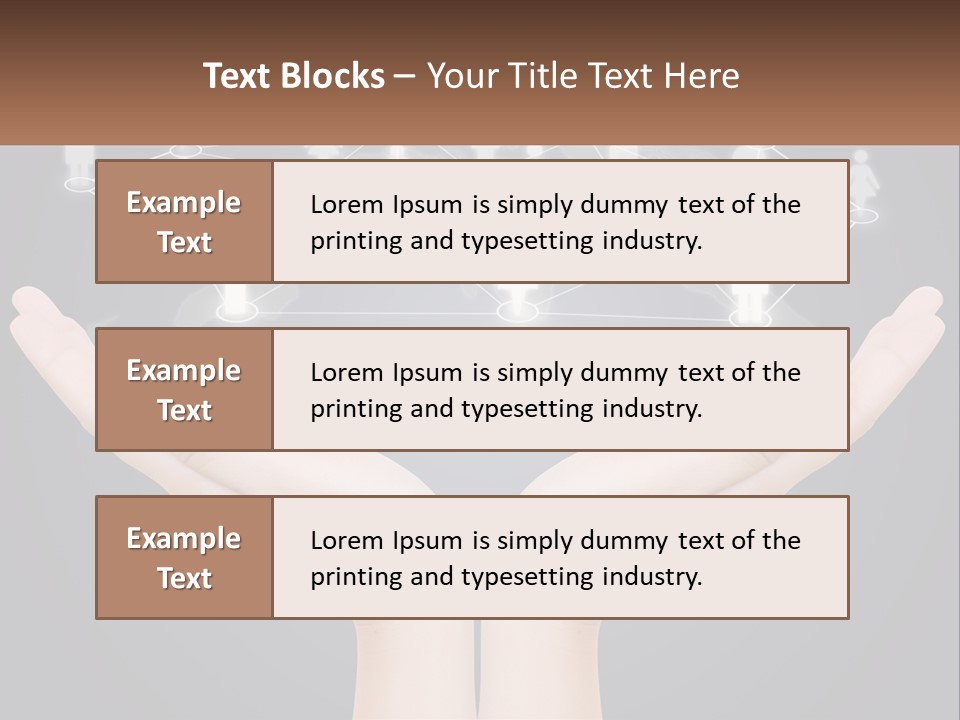 A Person Holding Out Their Hands With A Network Of People On It PowerPoint Template