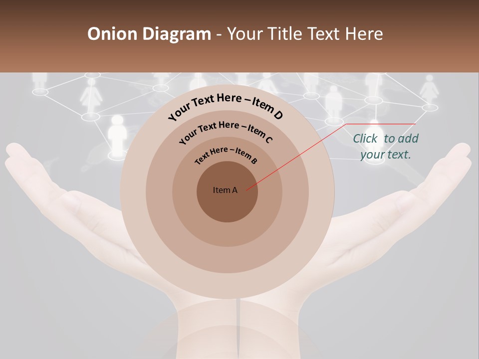 A Person Holding Out Their Hands With A Network Of People On It PowerPoint Template