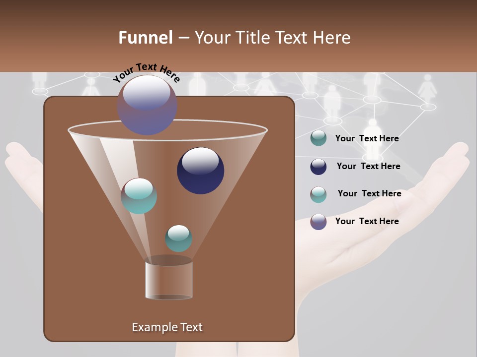 A Person Holding Out Their Hands With A Network Of People On It PowerPoint Template