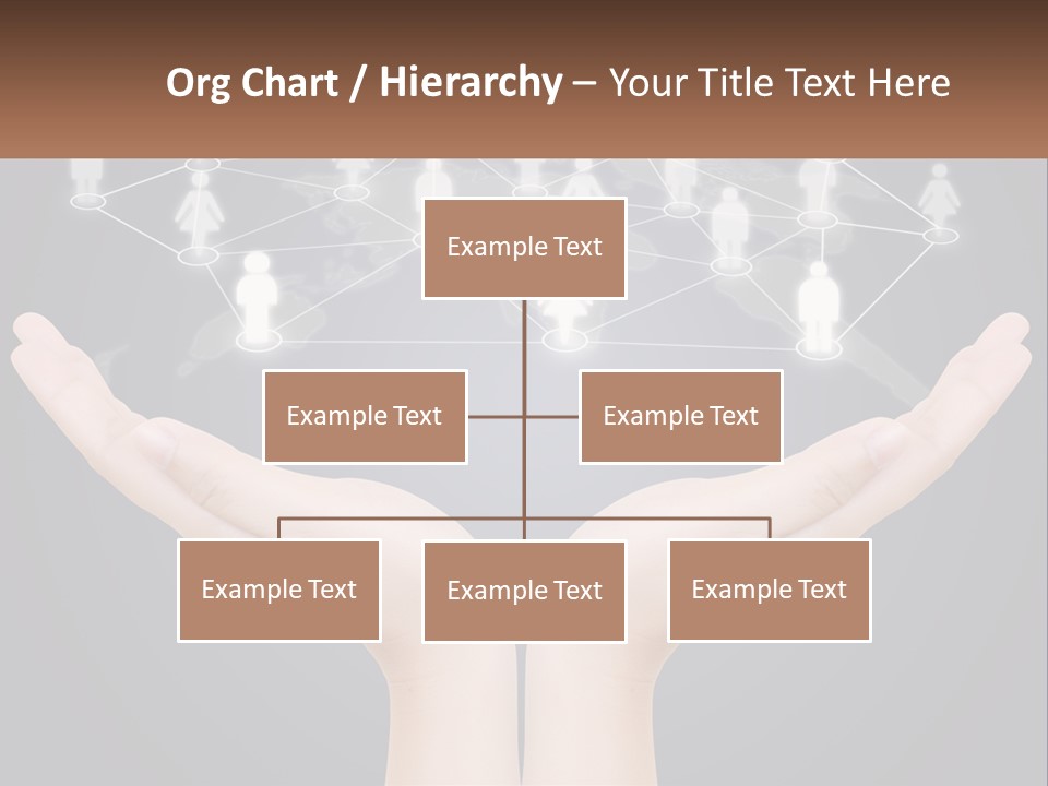 A Person Holding Out Their Hands With A Network Of People On It PowerPoint Template