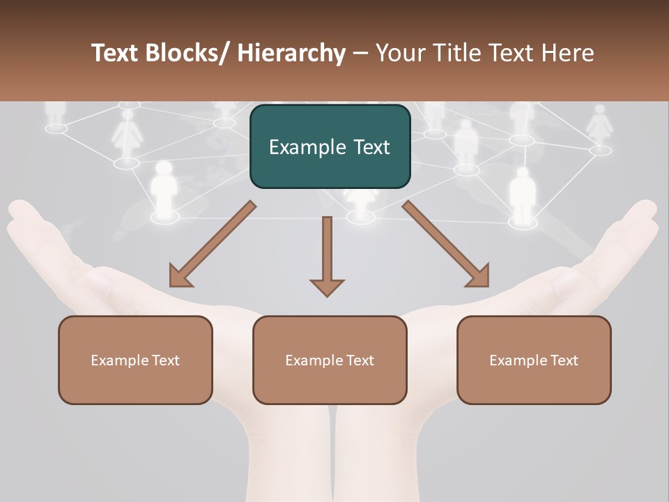 A Person Holding Out Their Hands With A Network Of People On It PowerPoint Template