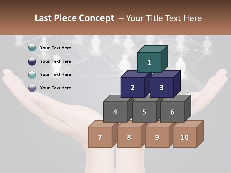 A Person Holding Out Their Hands With A Network Of People On It PowerPoint Template