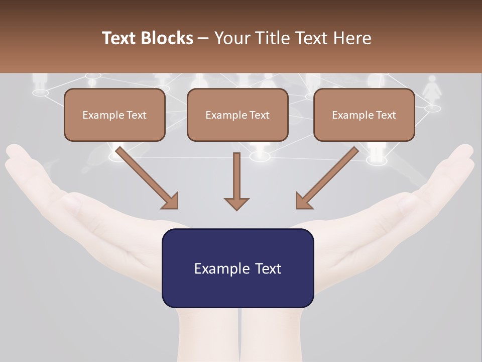 A Person Holding Out Their Hands With A Network Of People On It PowerPoint Template