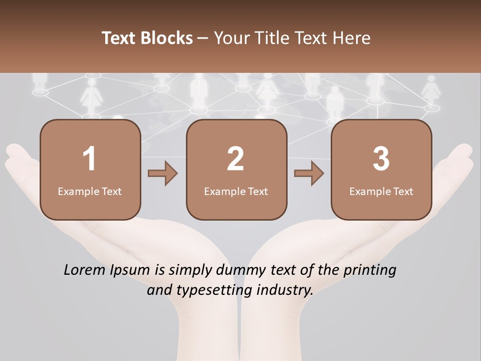 A Person Holding Out Their Hands With A Network Of People On It PowerPoint Template