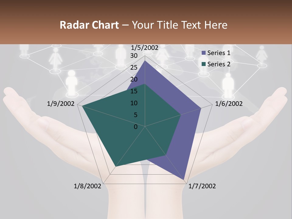 A Person Holding Out Their Hands With A Network Of People On It PowerPoint Template