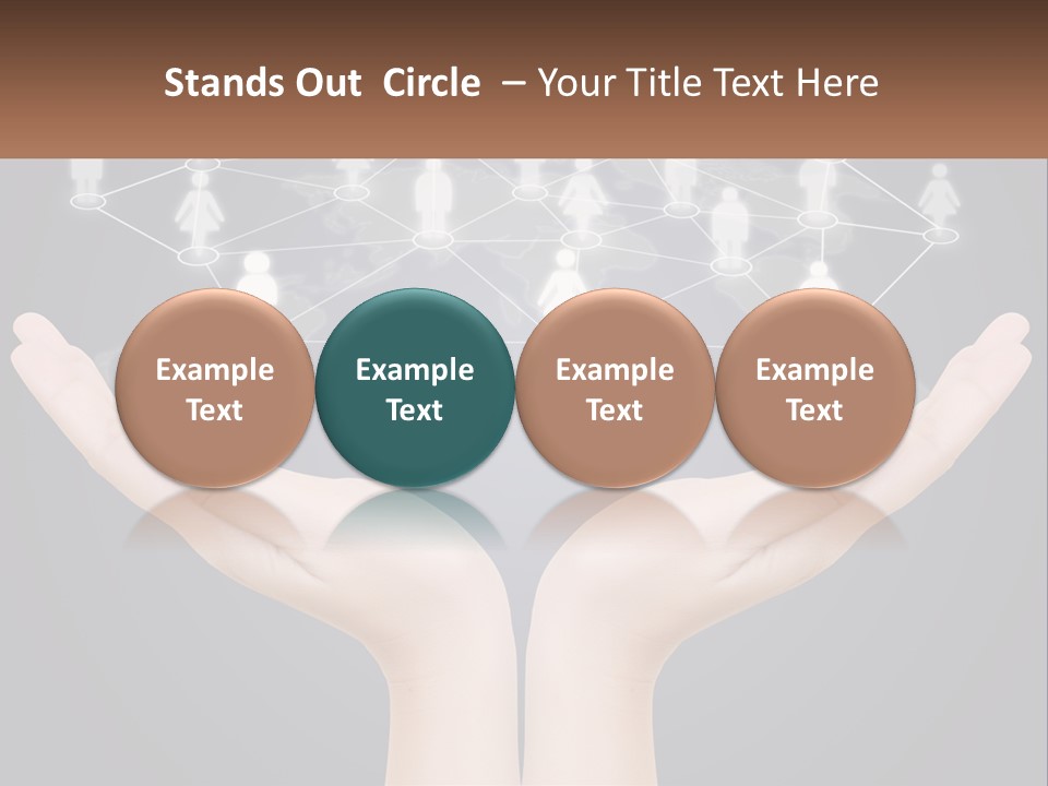 A Person Holding Out Their Hands With A Network Of People On It PowerPoint Template