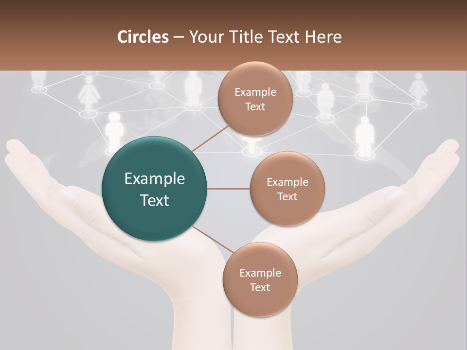 A Person Holding Out Their Hands With A Network Of People On It PowerPoint Template