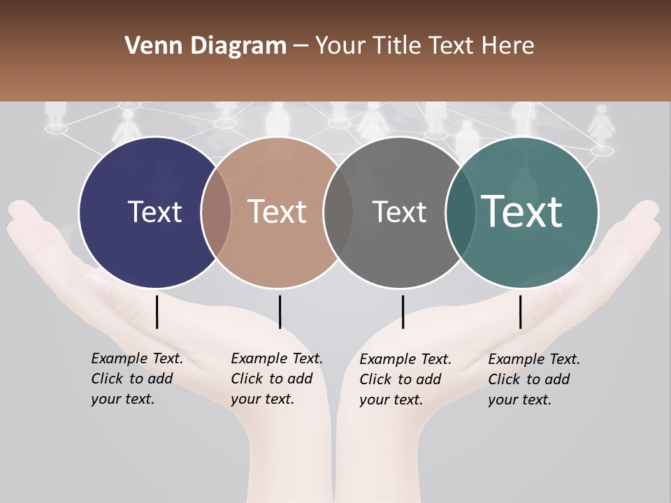 A Person Holding Out Their Hands With A Network Of People On It PowerPoint Template