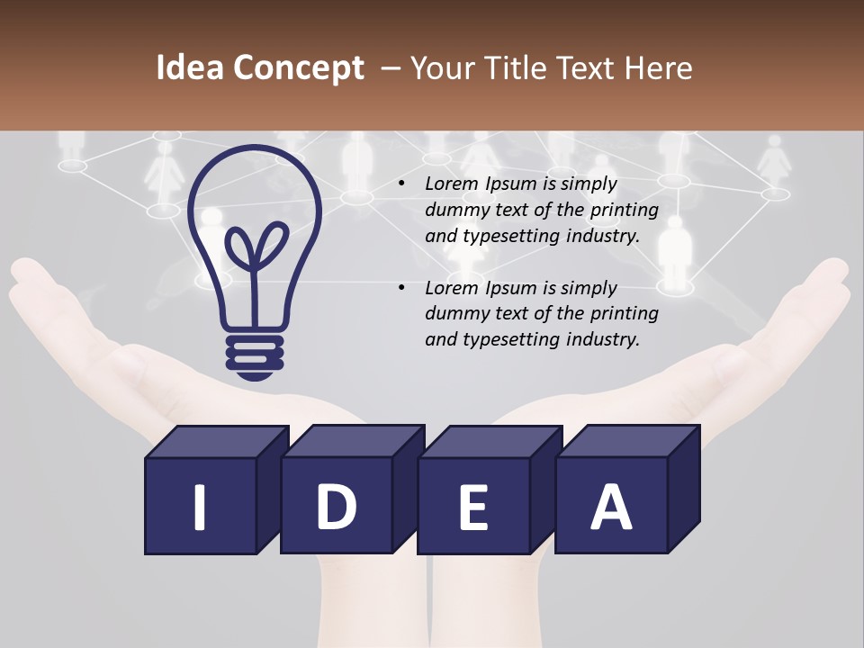 A Person Holding Out Their Hands With A Network Of People On It PowerPoint Template