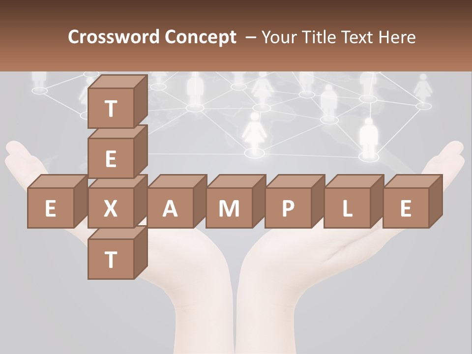 A Person Holding Out Their Hands With A Network Of People On It PowerPoint Template