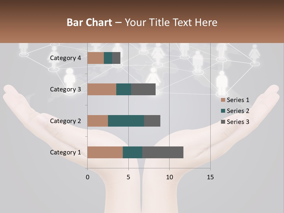 A Person Holding Out Their Hands With A Network Of People On It PowerPoint Template