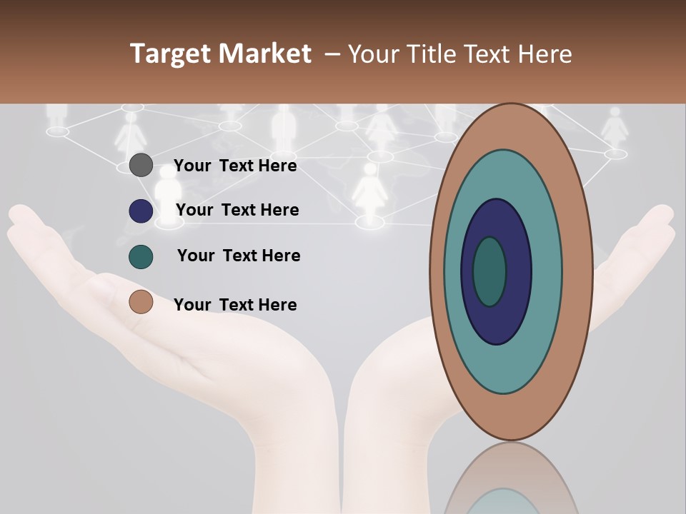 A Person Holding Out Their Hands With A Network Of People On It PowerPoint Template