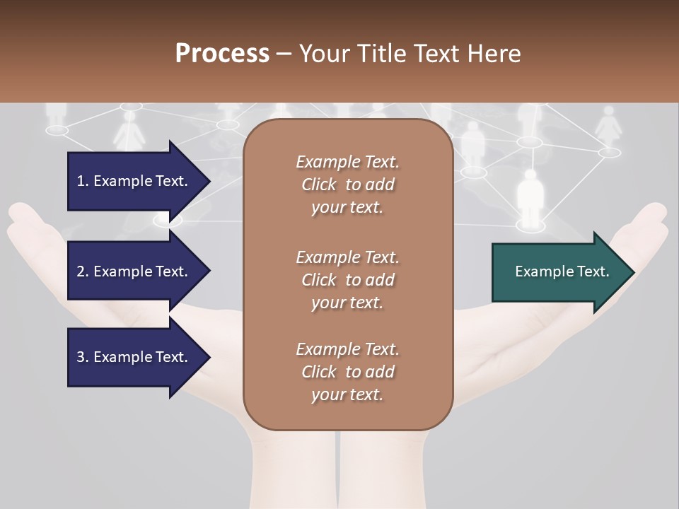 A Person Holding Out Their Hands With A Network Of People On It PowerPoint Template