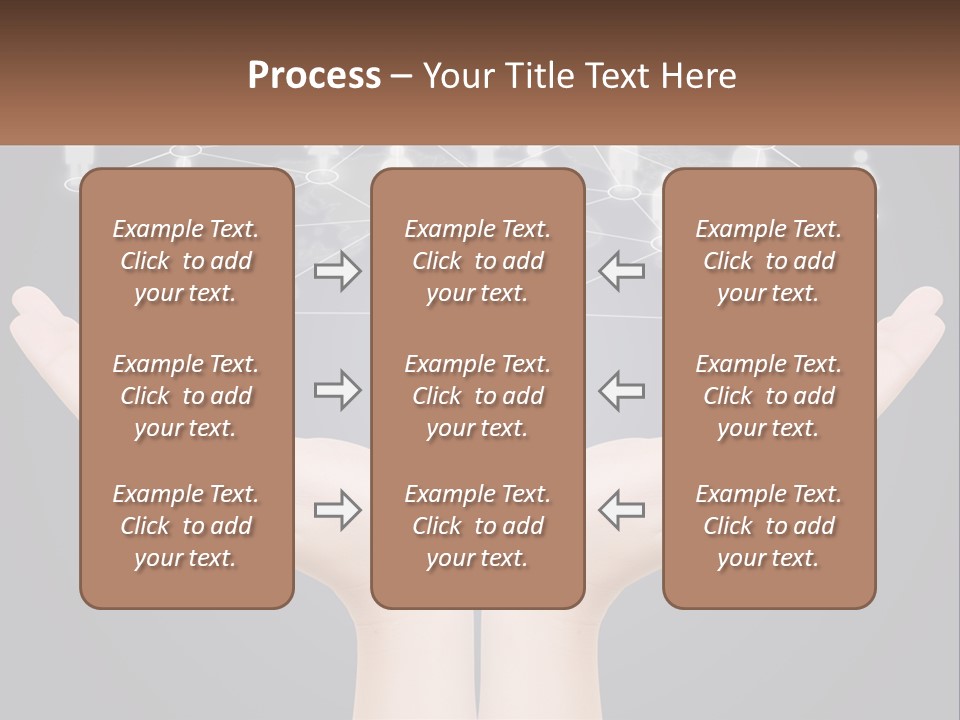 A Person Holding Out Their Hands With A Network Of People On It PowerPoint Template