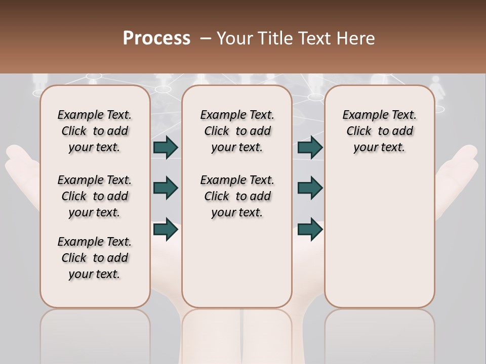A Person Holding Out Their Hands With A Network Of People On It PowerPoint Template