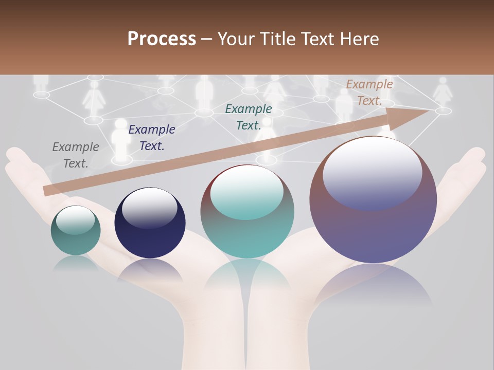 A Person Holding Out Their Hands With A Network Of People On It PowerPoint Template
