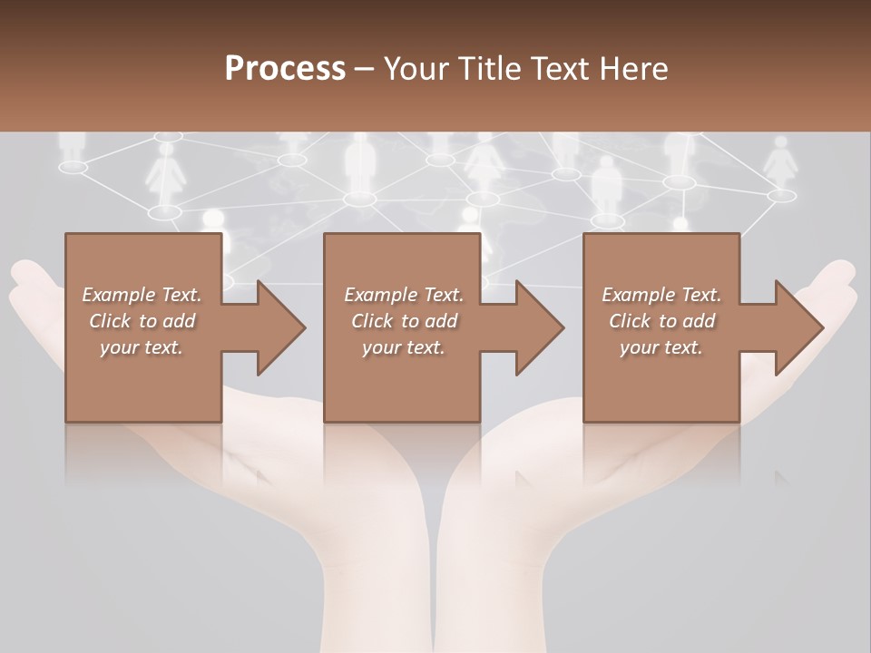 A Person Holding Out Their Hands With A Network Of People On It PowerPoint Template