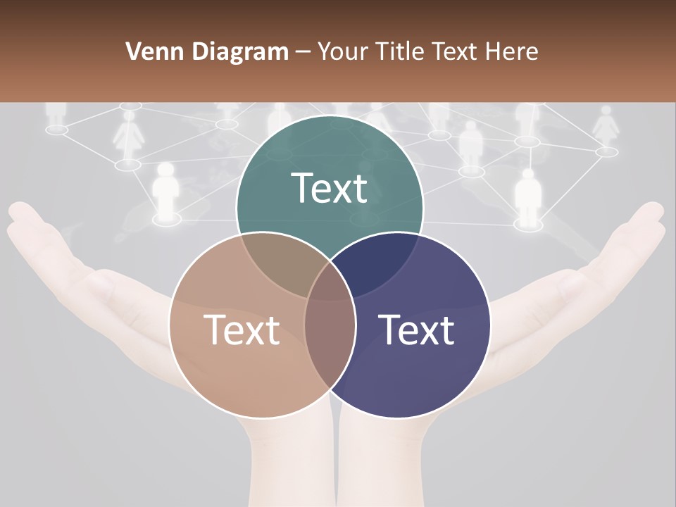 A Person Holding Out Their Hands With A Network Of People On It PowerPoint Template