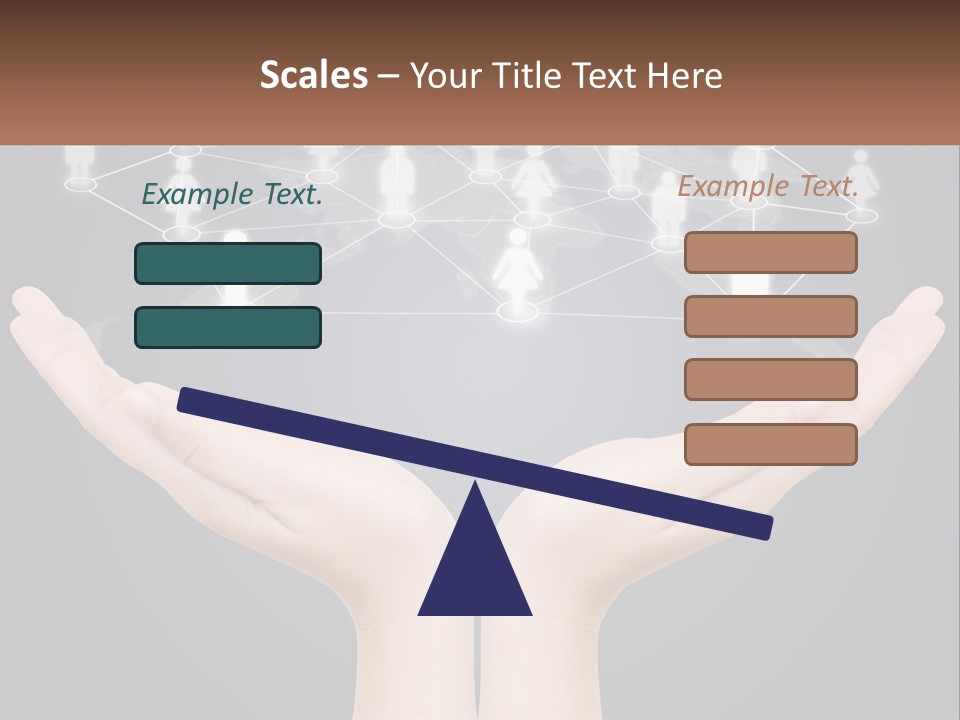 A Person Holding Out Their Hands With A Network Of People On It PowerPoint Template