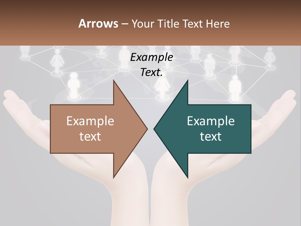 A Person Holding Out Their Hands With A Network Of People On It PowerPoint Template