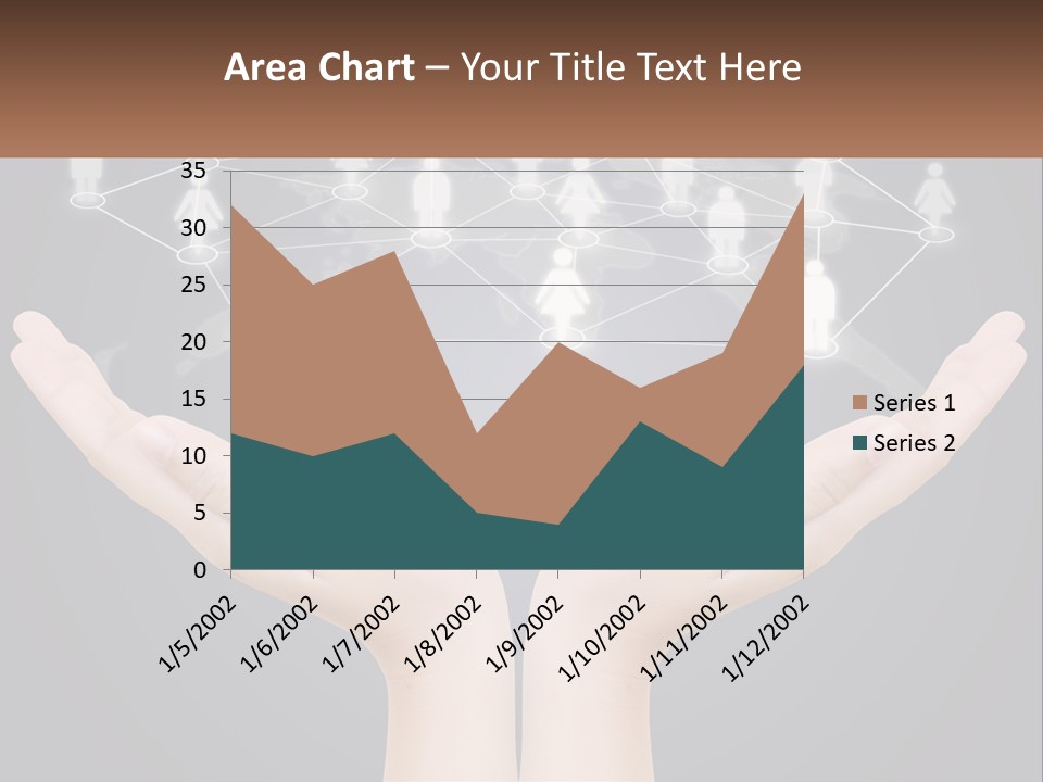 A Person Holding Out Their Hands With A Network Of People On It PowerPoint Template