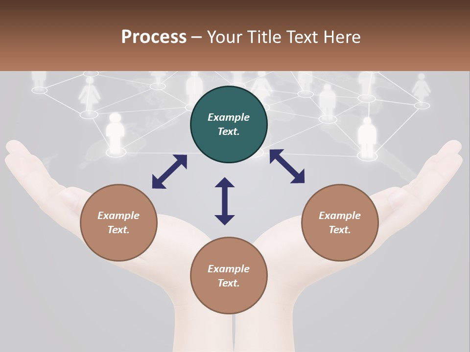 A Person Holding Out Their Hands With A Network Of People On It PowerPoint Template
